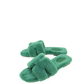 Hermes Vert Anglais Woolskin Shearling Oran Sandal 38