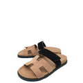 Hermes Bicolor Suede Chypre Sandals 38