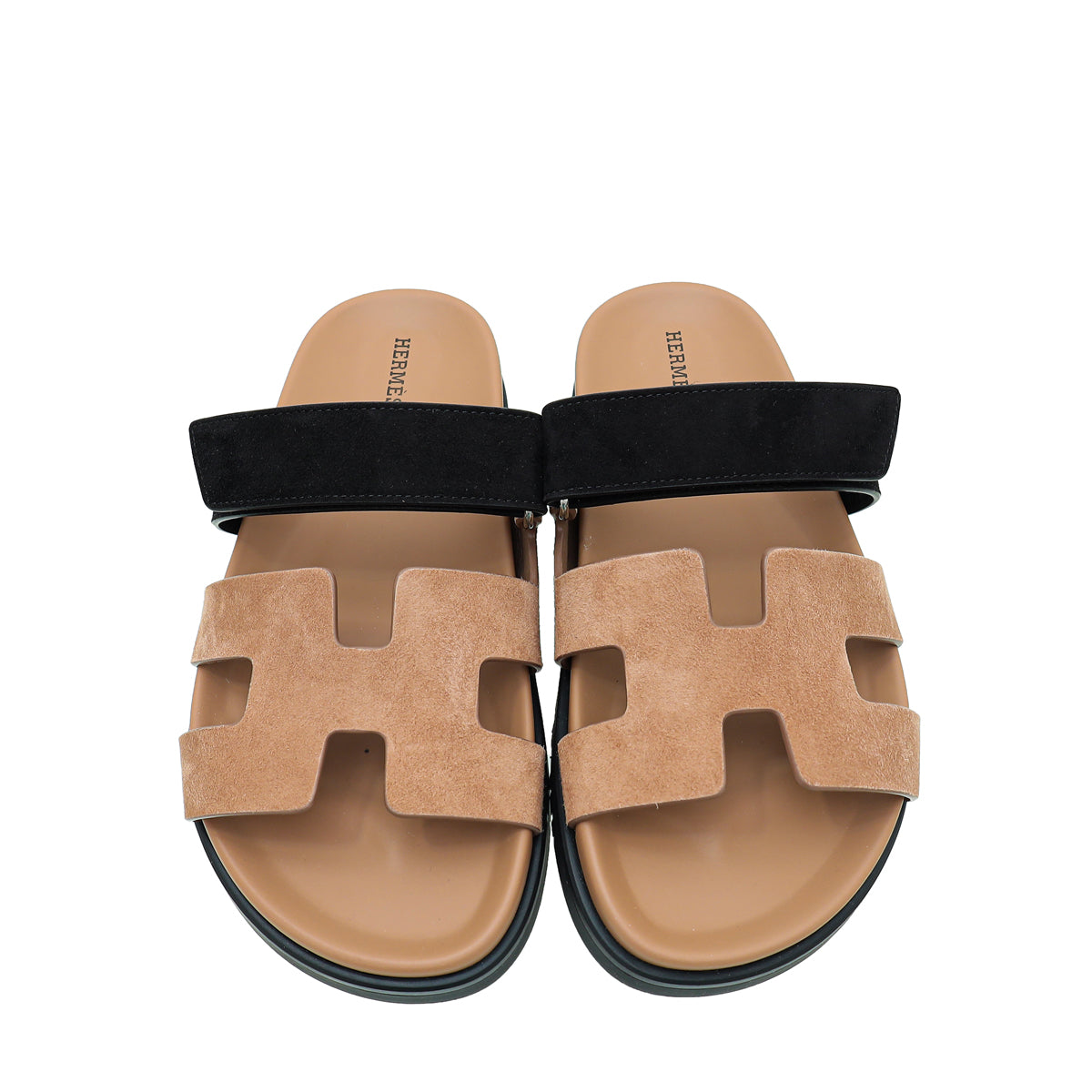 Hermes Bicolor Suede Chypre Sandals 38