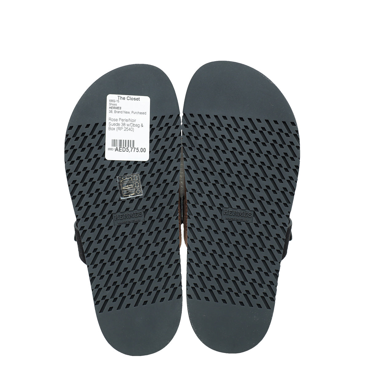 Hermes Bicolor Suede Chypre Sandals 38
