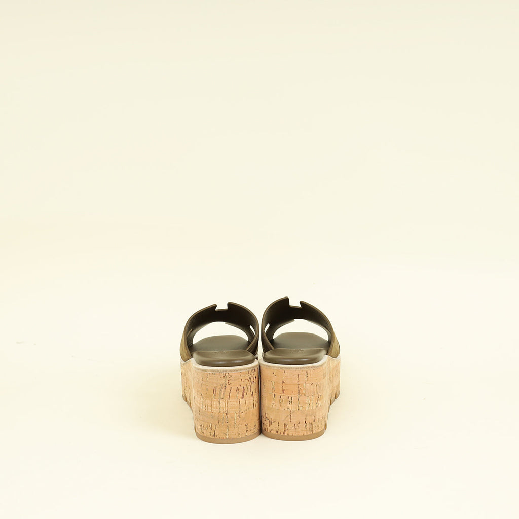 Hermes Vert Toundra Eze 30 Sandal 38