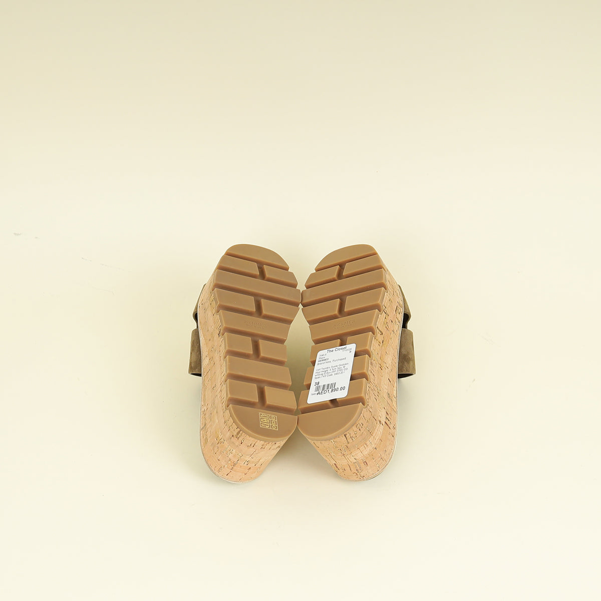 Hermes Vert Toundra Eze 30 Sandal 38