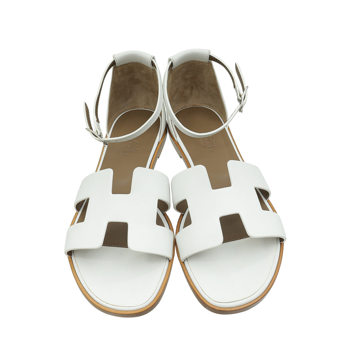 Hermes Blanc Santorini Sandal 38