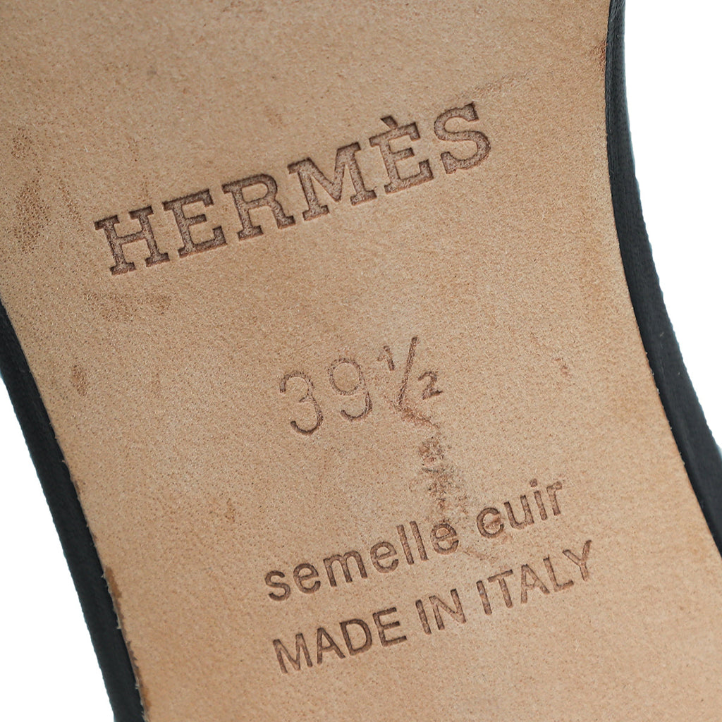 Hermes Noir Oasis Sandals 39.5
