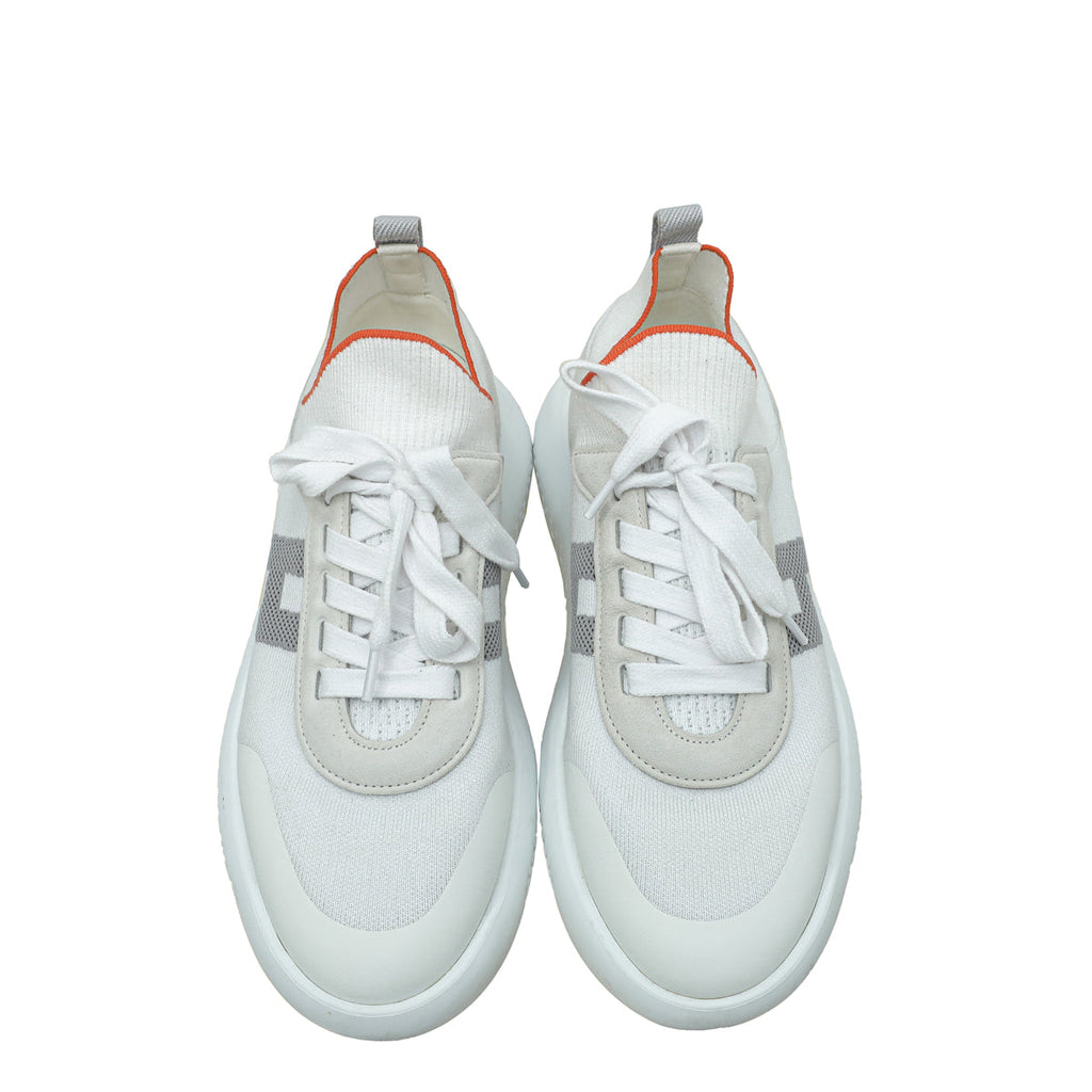 Hermes White Crew Sneakers 39.5