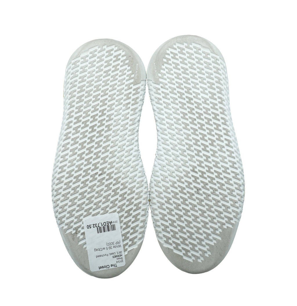 Hermes White Crew Sneakers 39.5