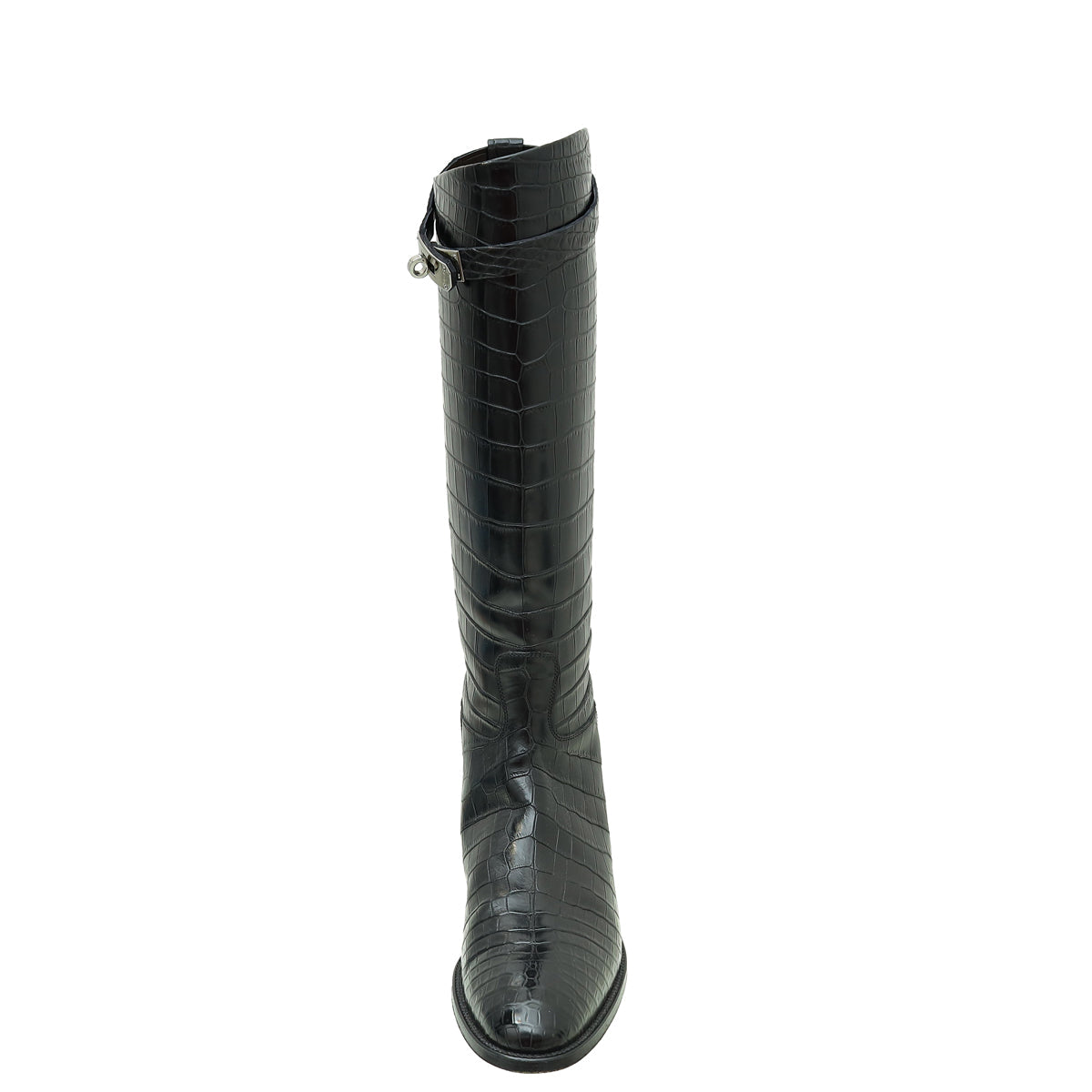 Hermes Noir Crocodile Kelly Jumping Boot 39.5