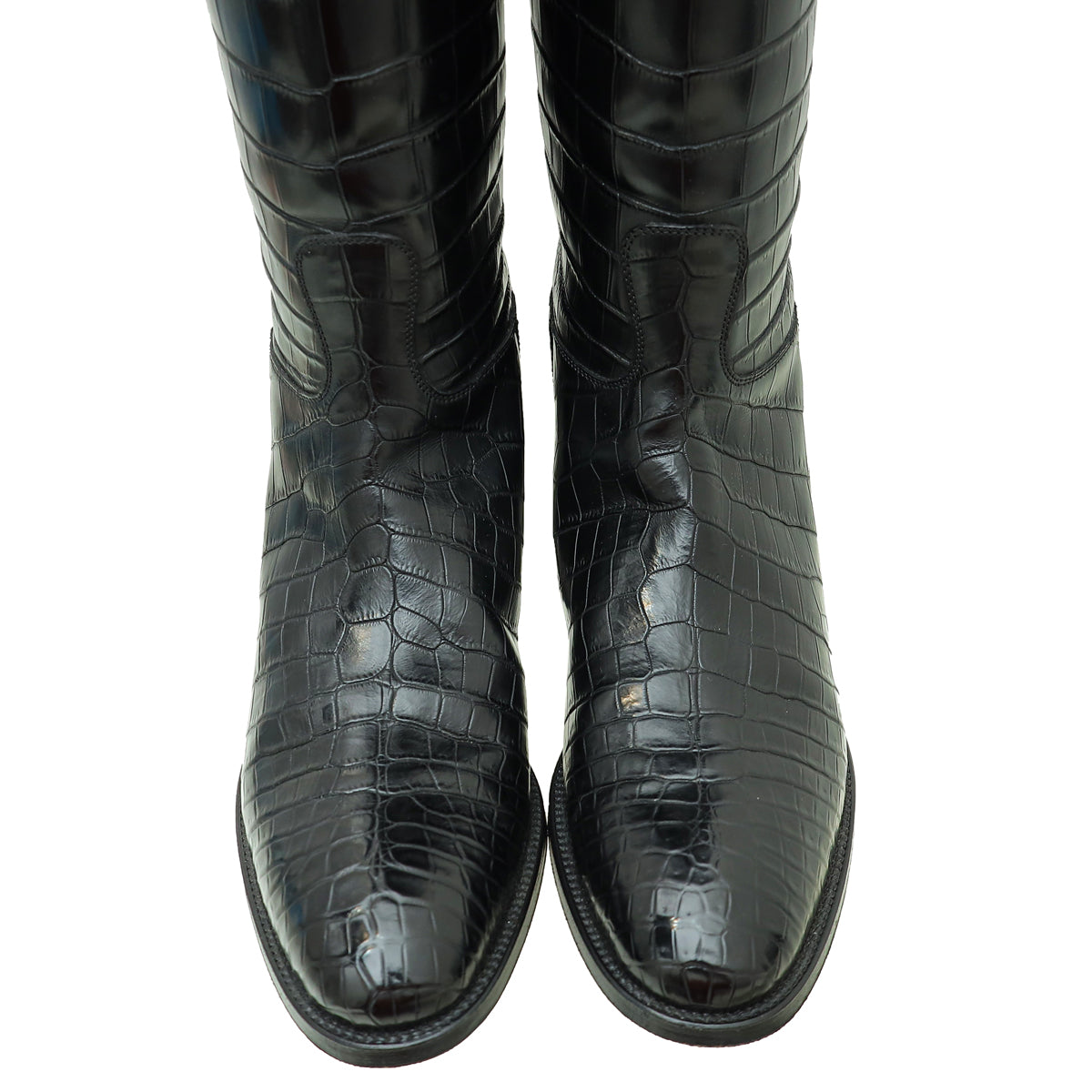 Hermes Noir Crocodile Kelly Jumping Boot 39.5
