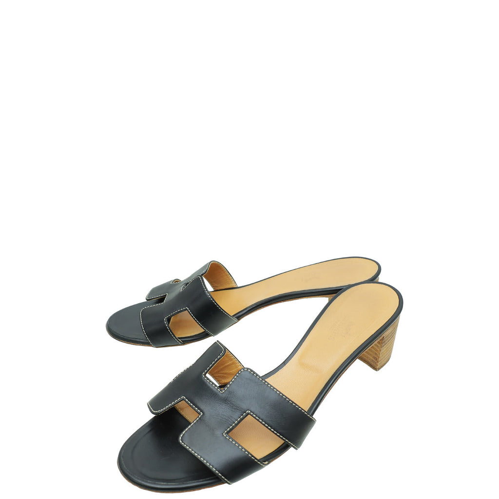 Hermes Noir Oasis Sandal 39.5