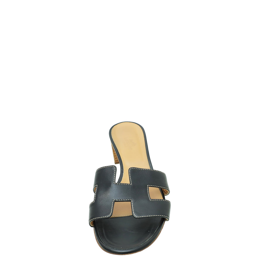 Hermes Noir Oasis Sandal 39.5