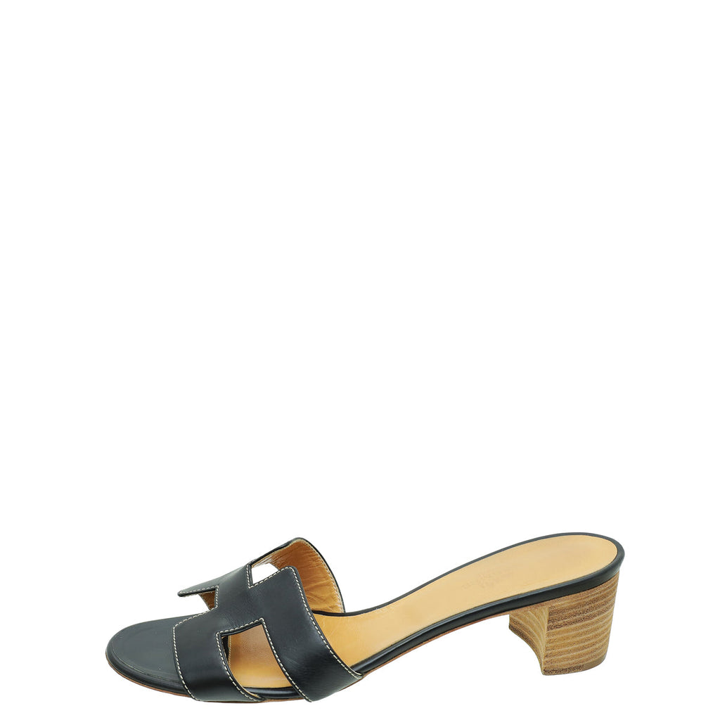 Hermes Noir Oasis Sandal 39.5