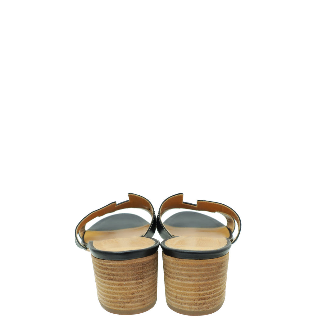 Hermes Noir Oasis Sandal 39.5