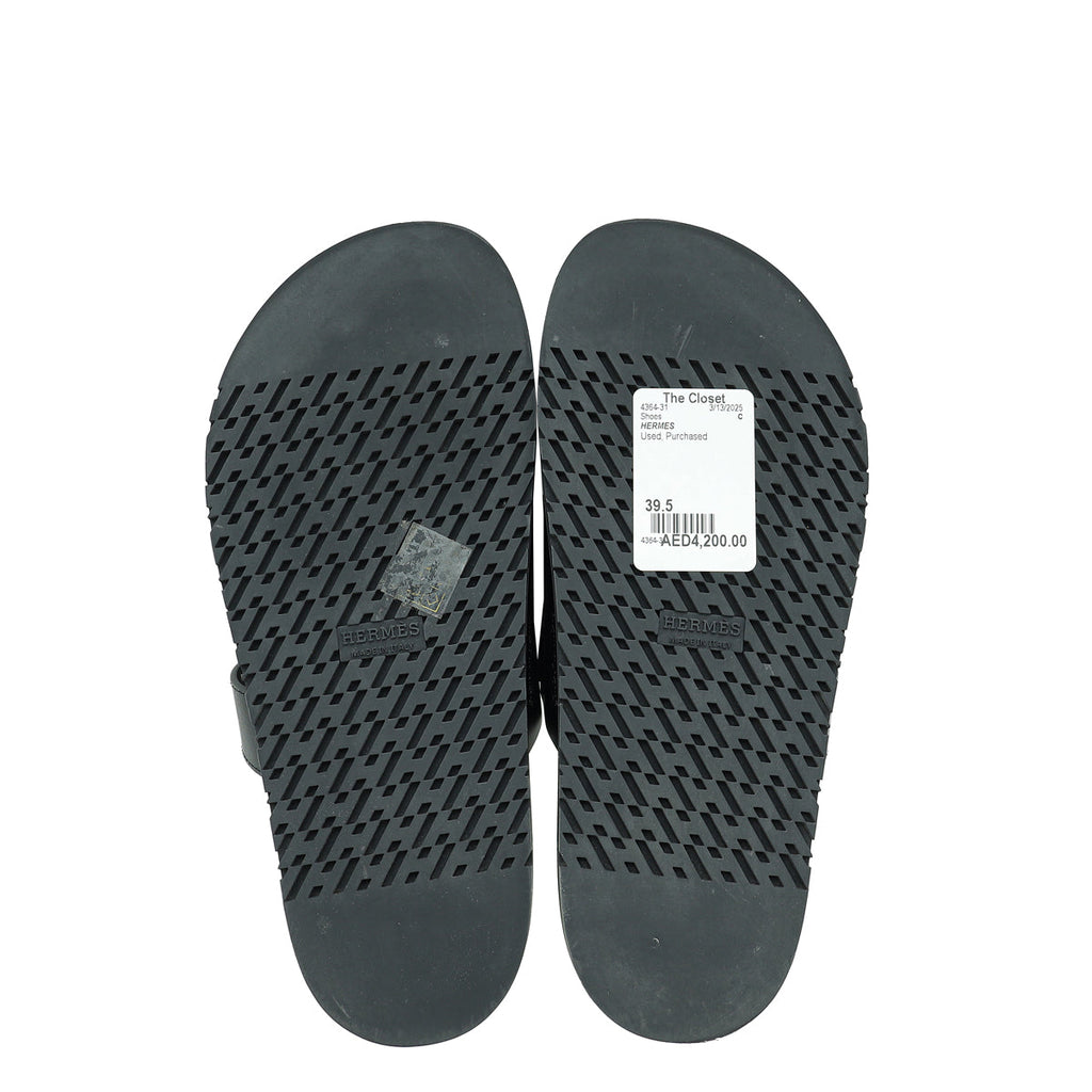 Hermes Noir Chypre Sandal 39.5