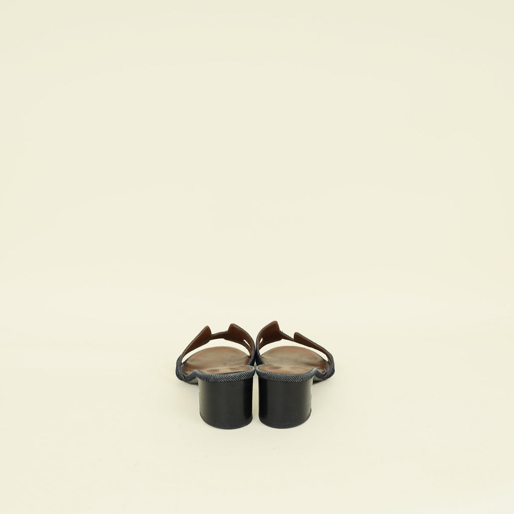 Hermes Bleu Brut Oasis Denim Sandal 39.5