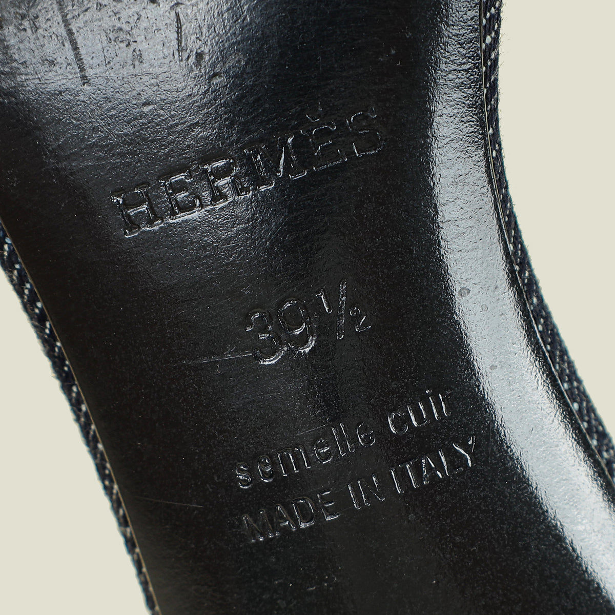 Hermes Bleu Brut Oasis Denim Sandal 39.5