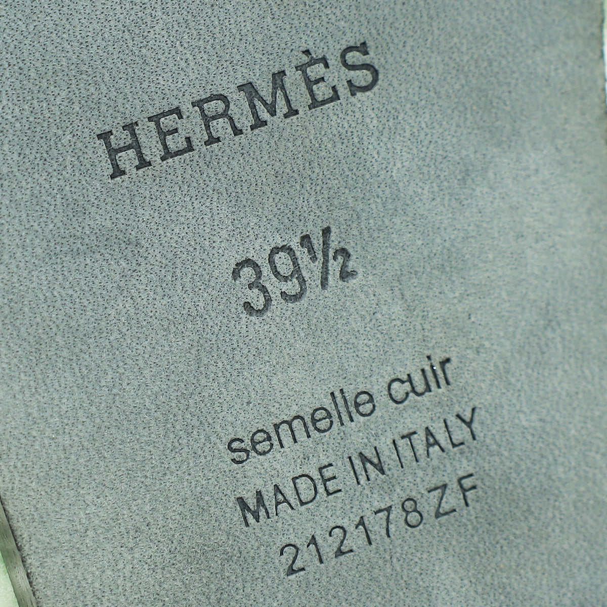 Hermes Vert D'eau Oran Shearling Wool Sandal 39.5