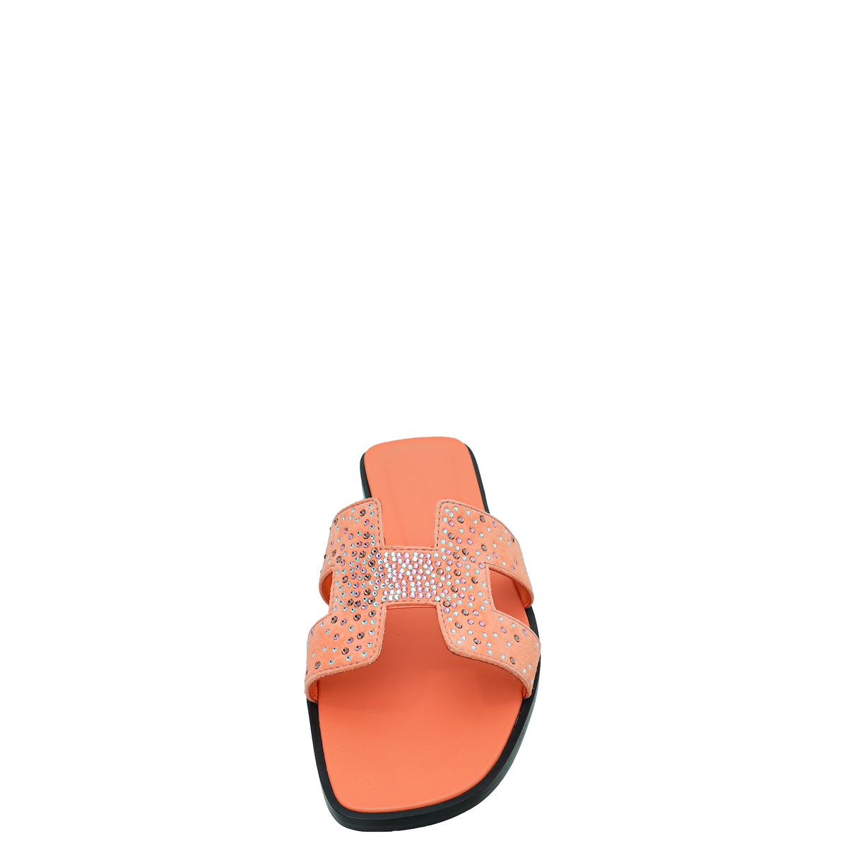 Hermes Orange Joey Goatskin Crystal Oran Sandal 39.5