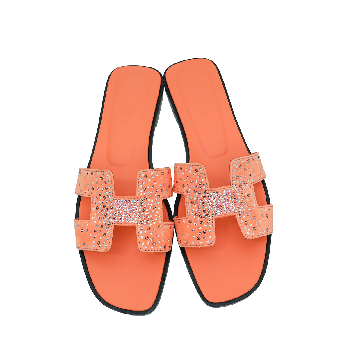 Hermes Orange Joey Goatskin Crystal Oran Sandal 39.5