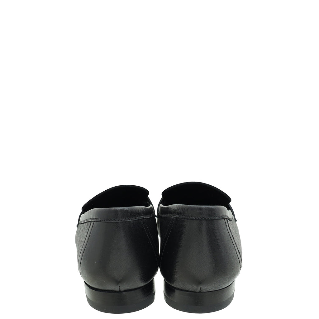Hermes Noir Paris Goatskin Loafer 39.5