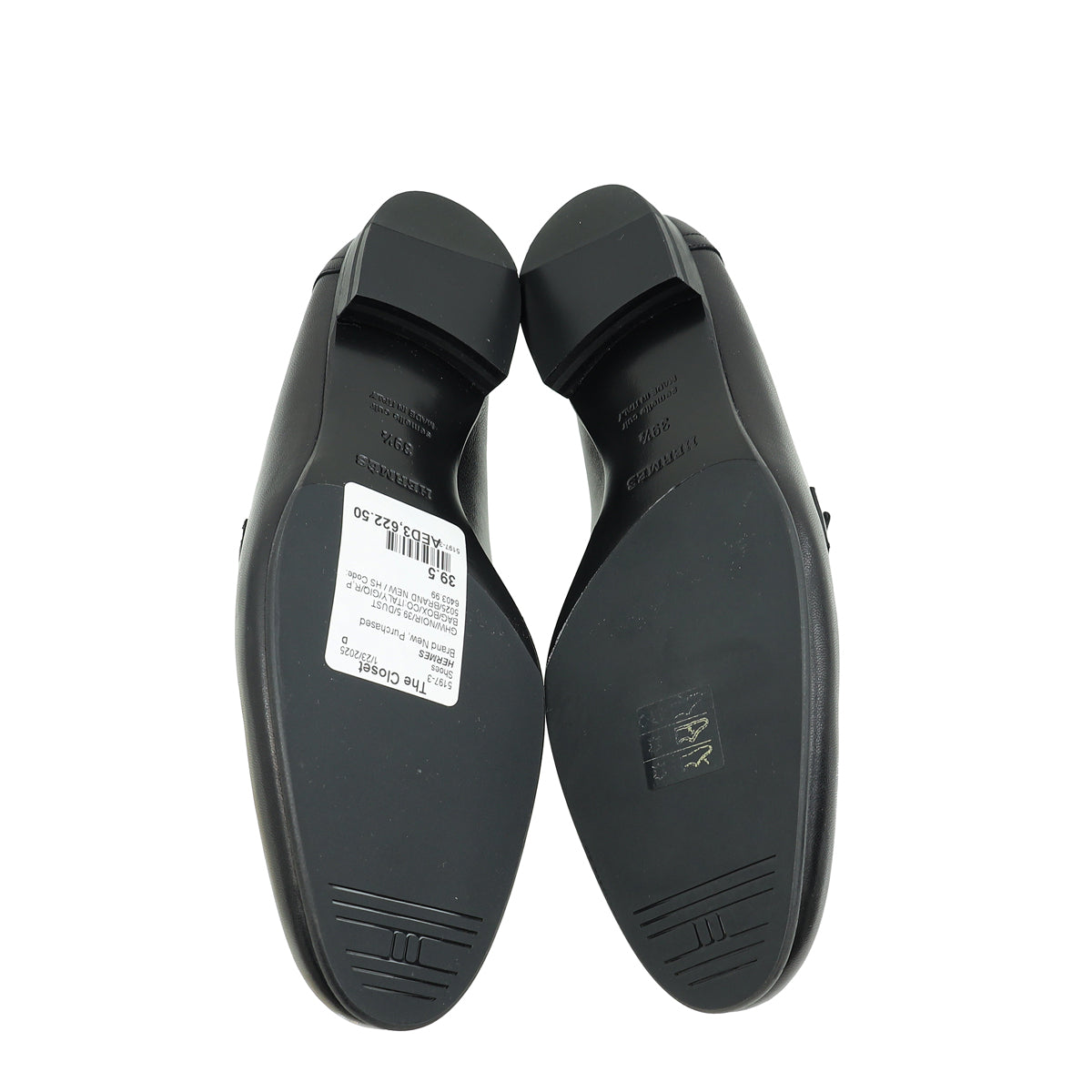 Hermes Noir Paris Goatskin Loafer 39.5