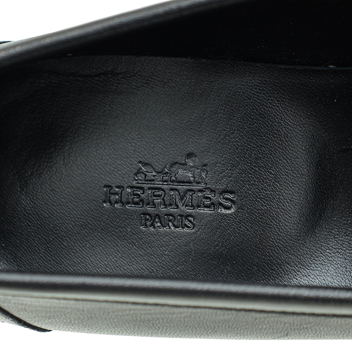 Hermes Noir Paris Goatskin Loafer 39.5