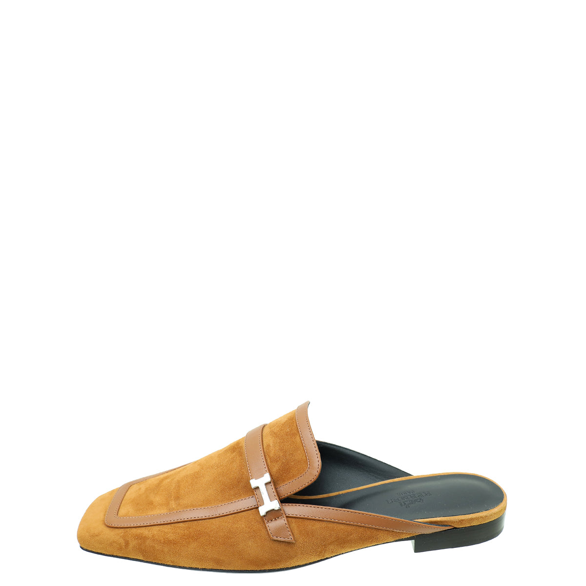 Hermes Brun Amourette Goatskin Suede Groupie Mules 39.5