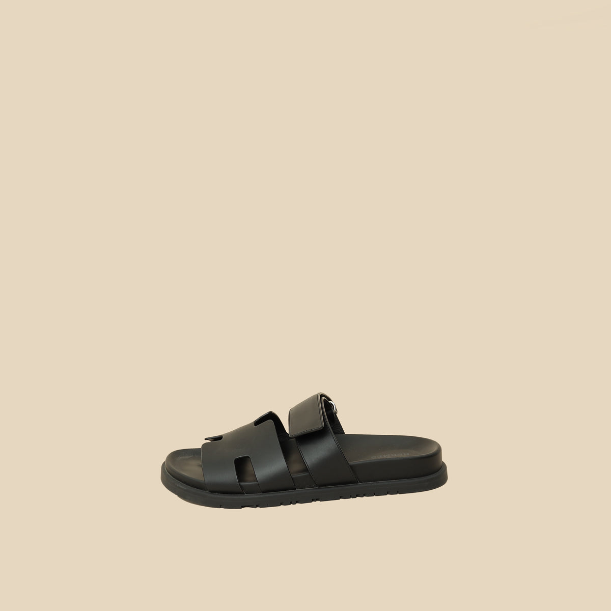 Hermes Black Chypre Sandals 39