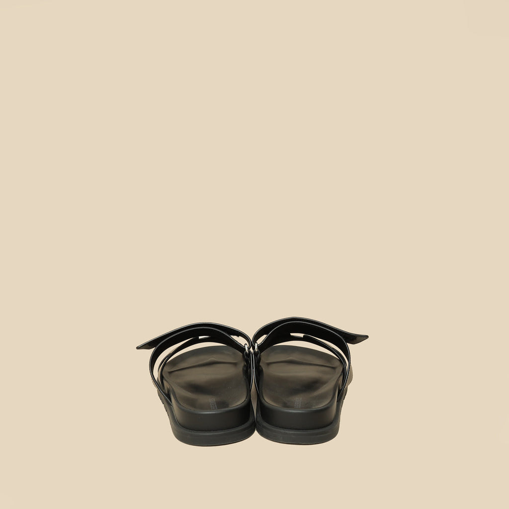 Hermes Black Chypre Sandals 39