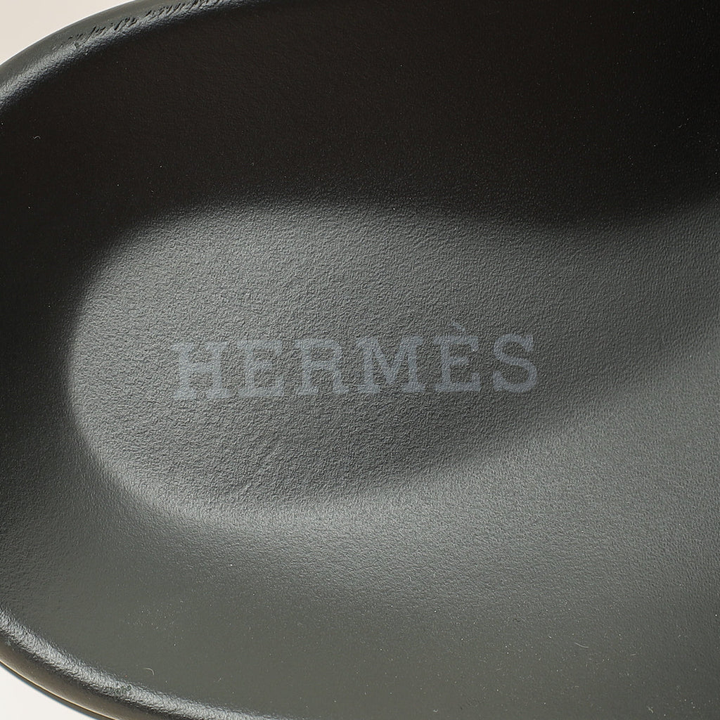 Hermes Black Chypre Sandals 39