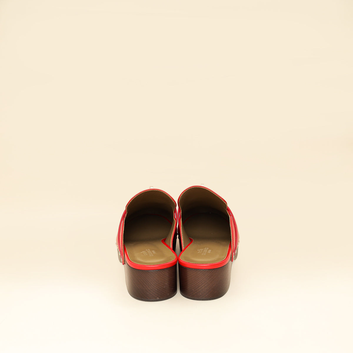 Hermes Red Carlotta Mule 39