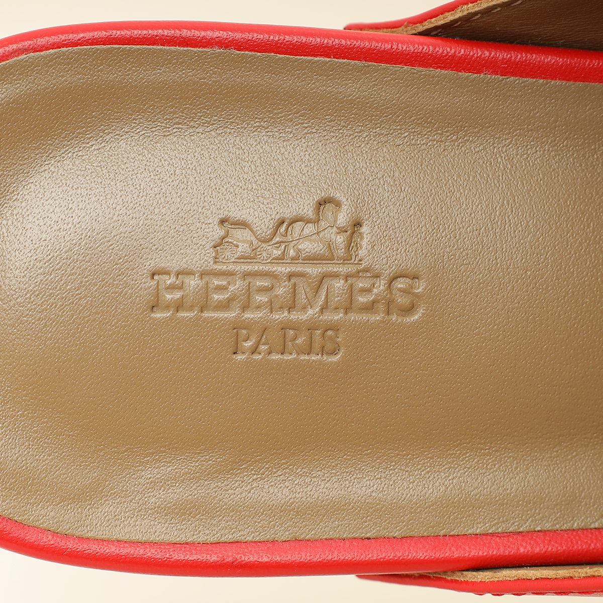 Hermes Red Carlotta Mule 39