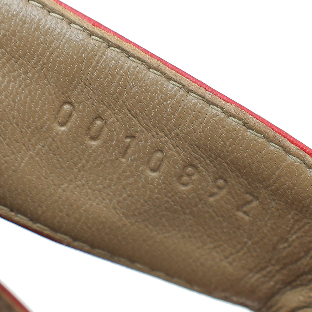 Hermes Rouge Shiny Alligator Oran Mississippiensis Sandal 39