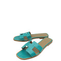 Hermes Vert Jade Alligator Oran Sandals 39