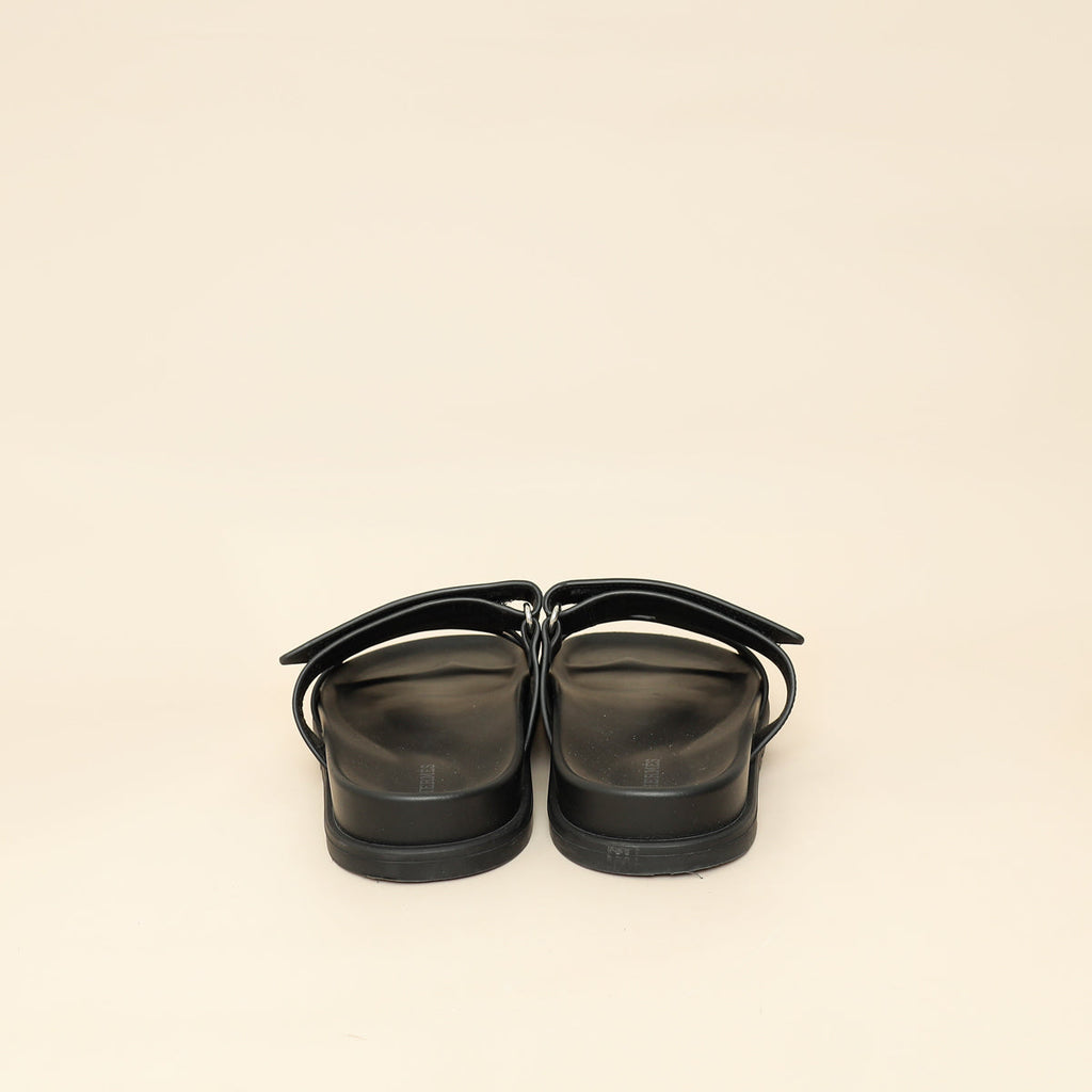 Hermes Noir Chypre Sandal 39