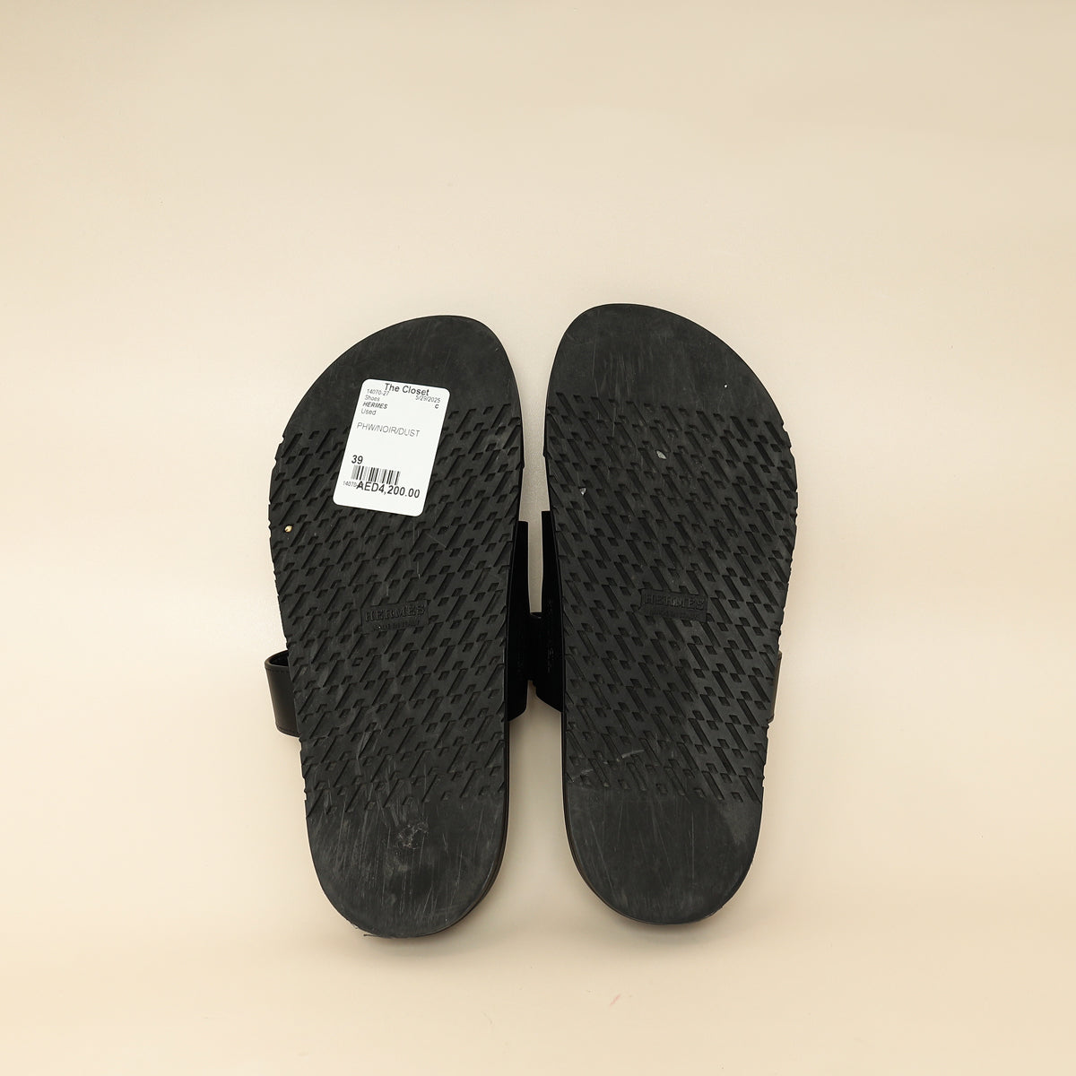 Hermes Noir Chypre Sandal 39