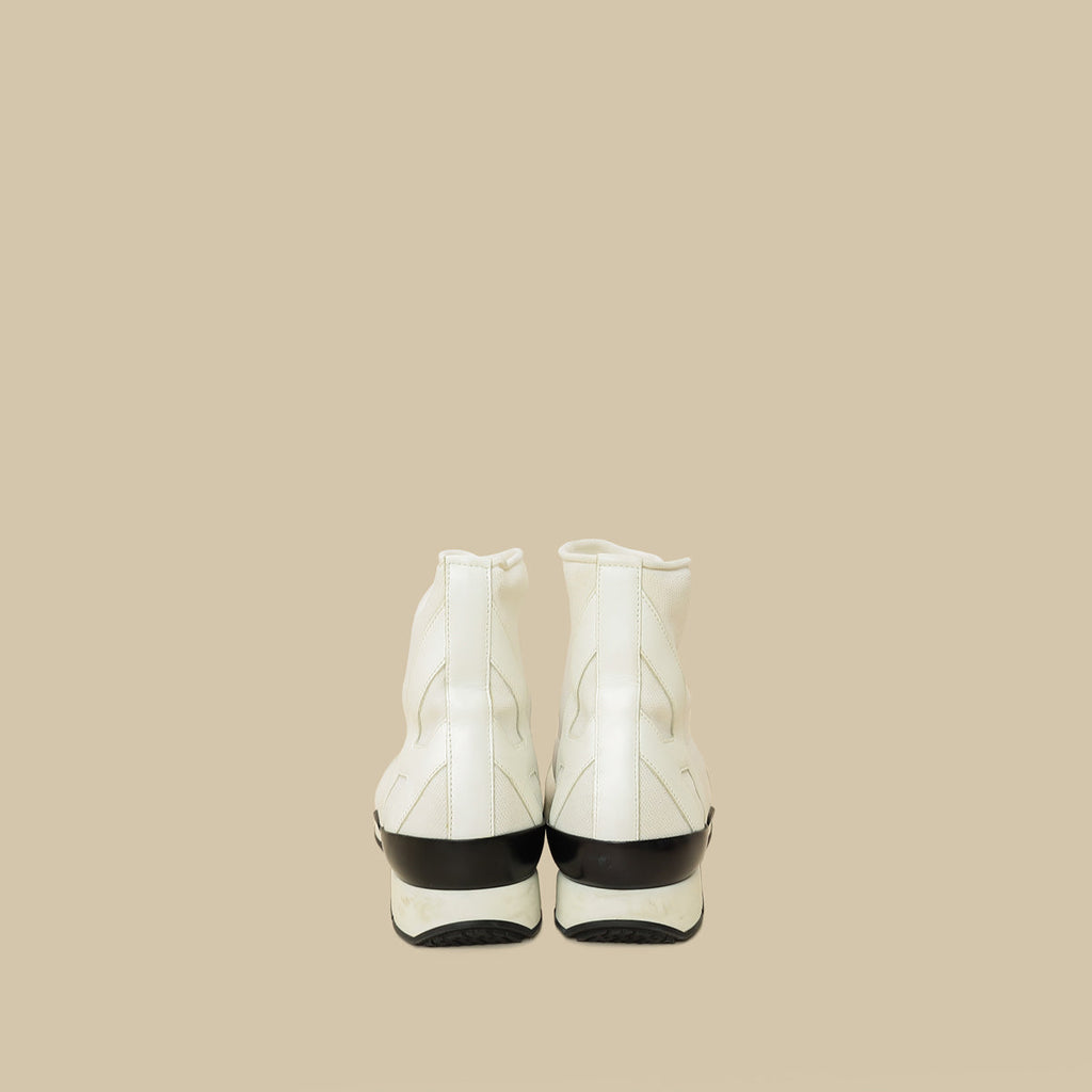 Hermes White Mesh Suede Soft Ankle Boot Sneaker 39