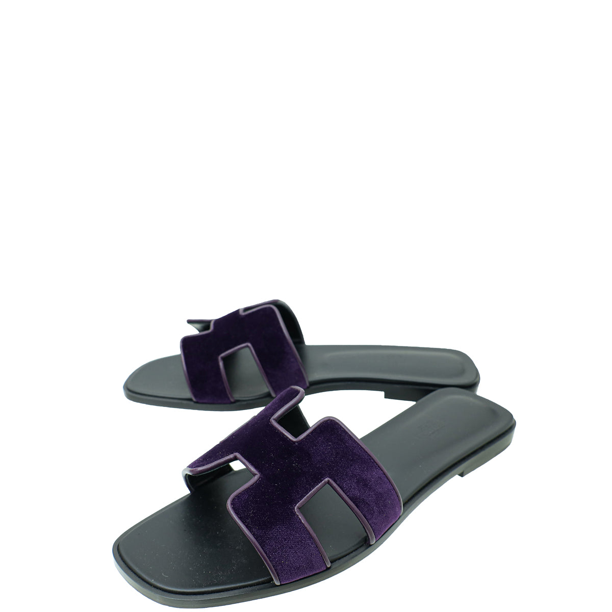 Hermes Bicolor Velvet Oran Sandal 39