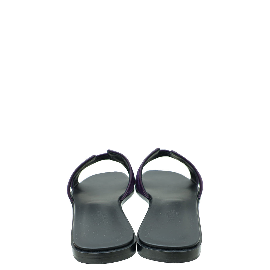 Hermes Bicolor Velvet Oran Sandal 39