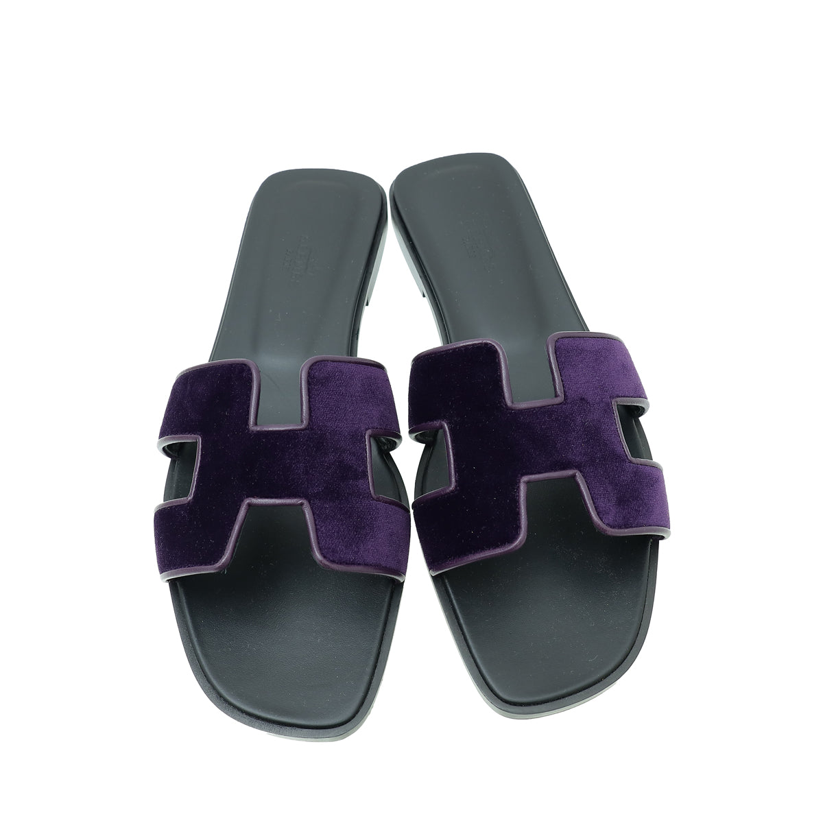Hermes Bicolor Velvet Oran Sandal 39