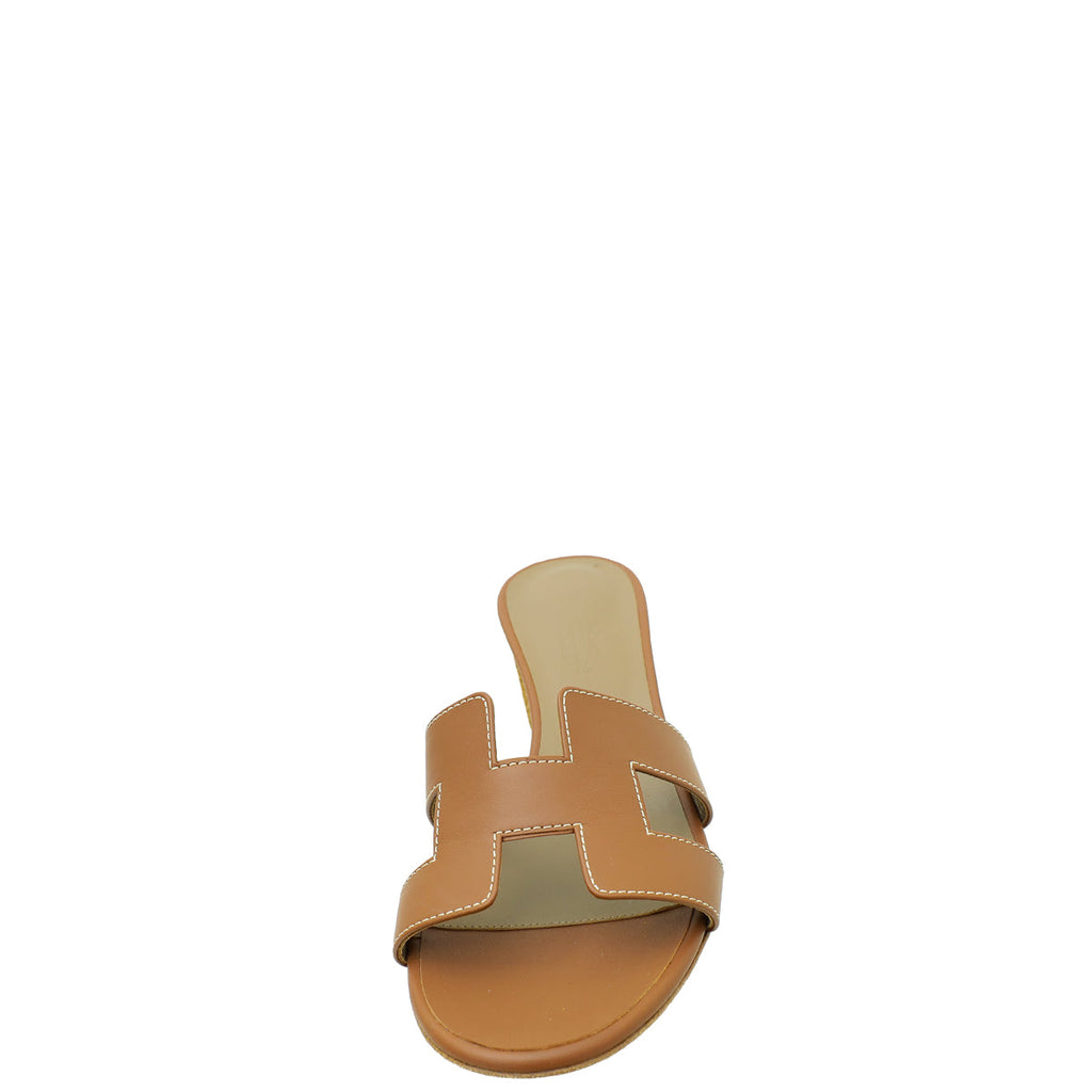 Hermes Gold Oasis Sandal 39