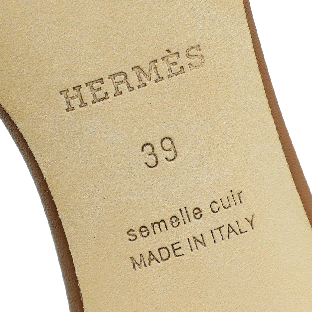 Hermes Gold Oasis Sandal 39