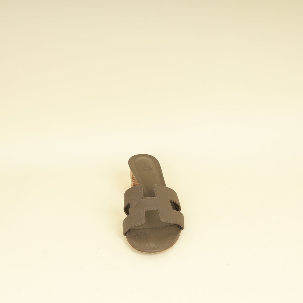 Hermes Etoupe Oasis Sandals 39