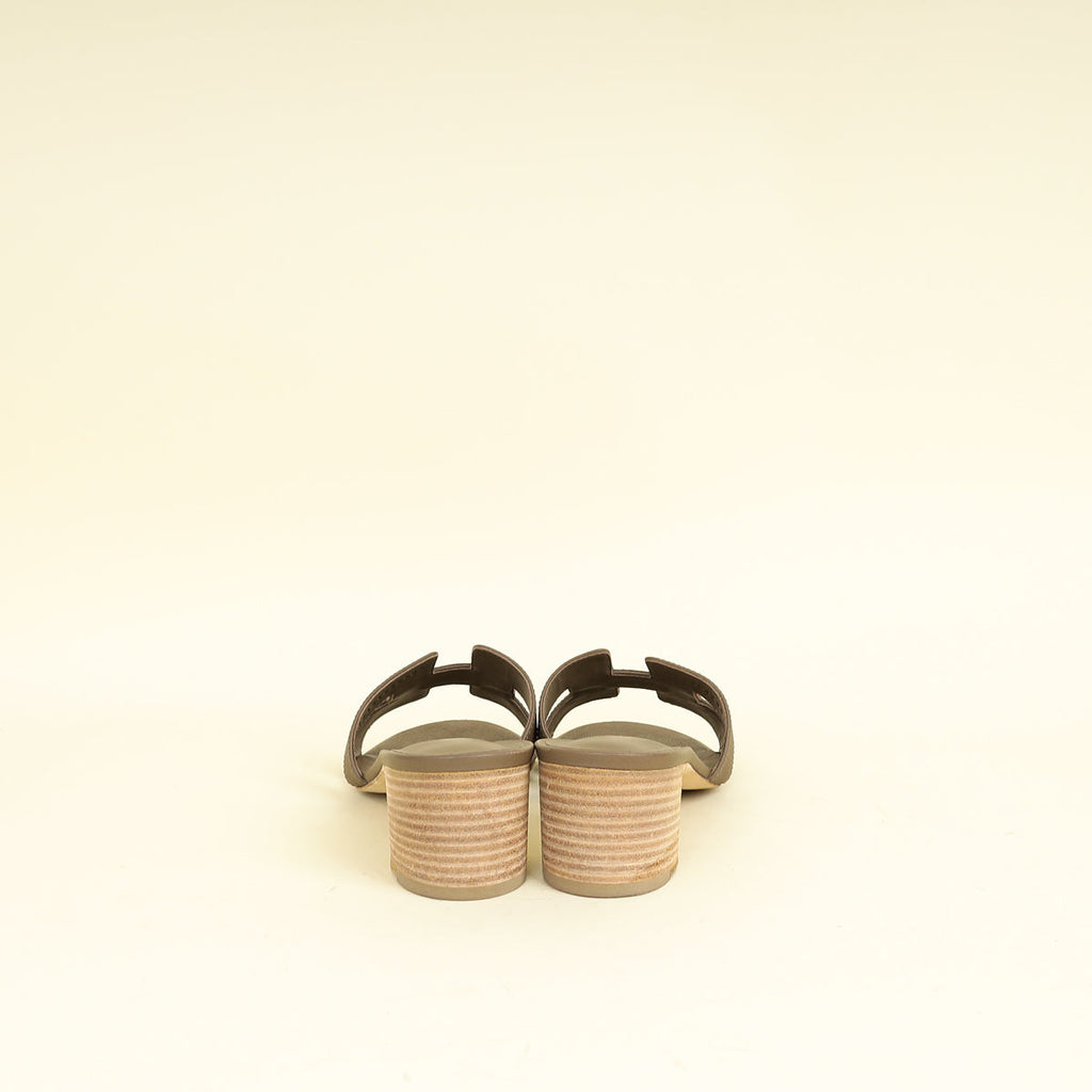 Hermes Etoupe Oasis Sandals 39