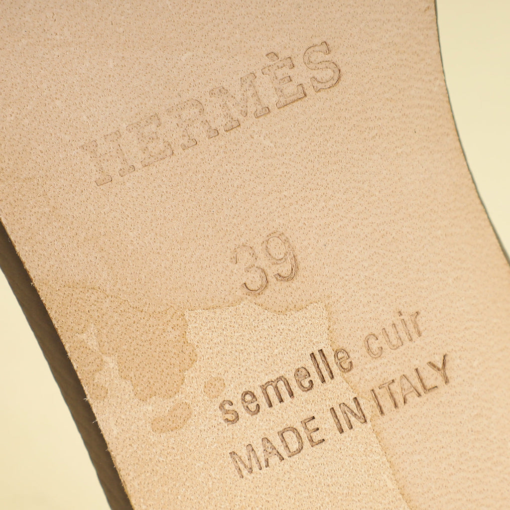 Hermes Etoupe Oasis Sandals 39