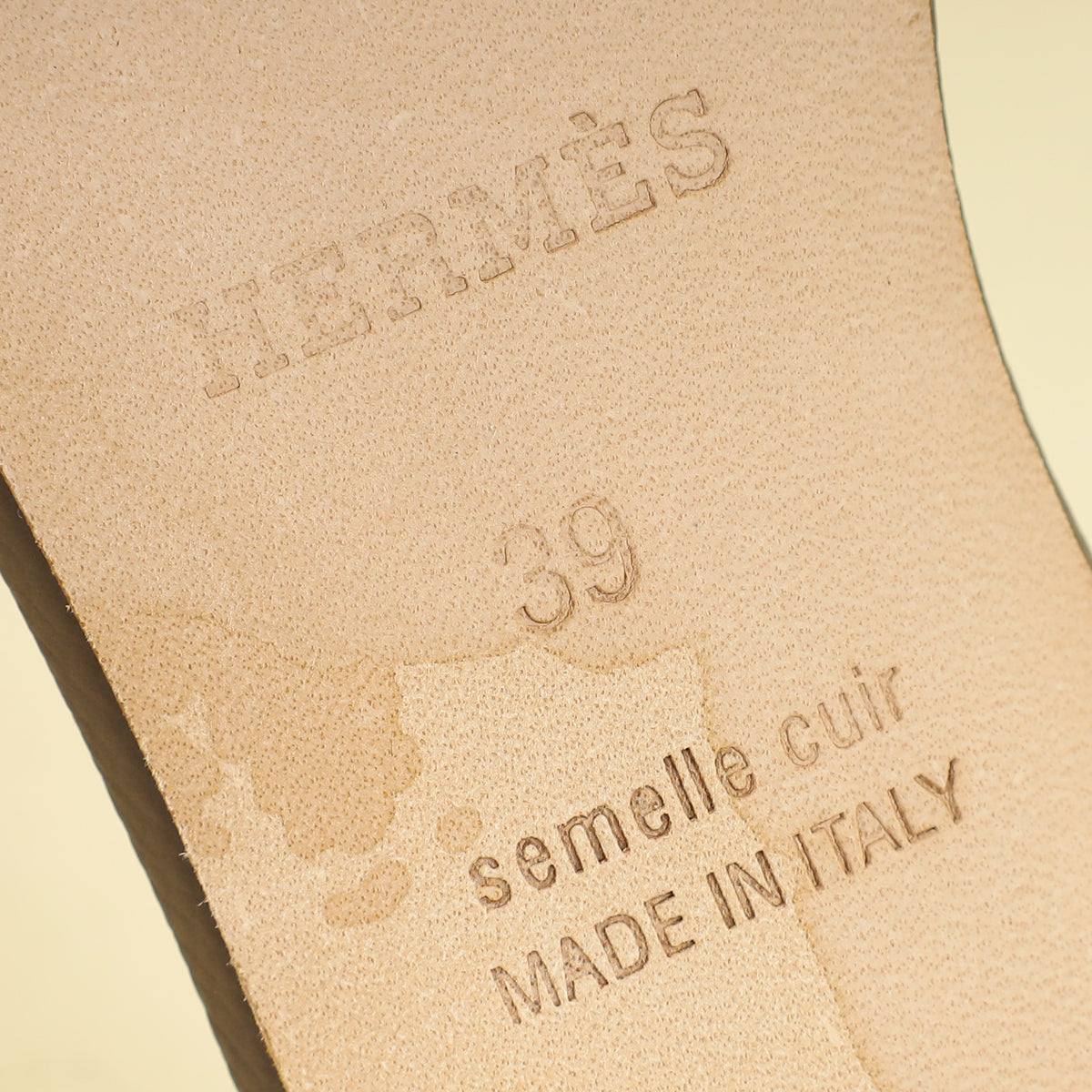 Hermes Etoupe Oasis Sandals 39