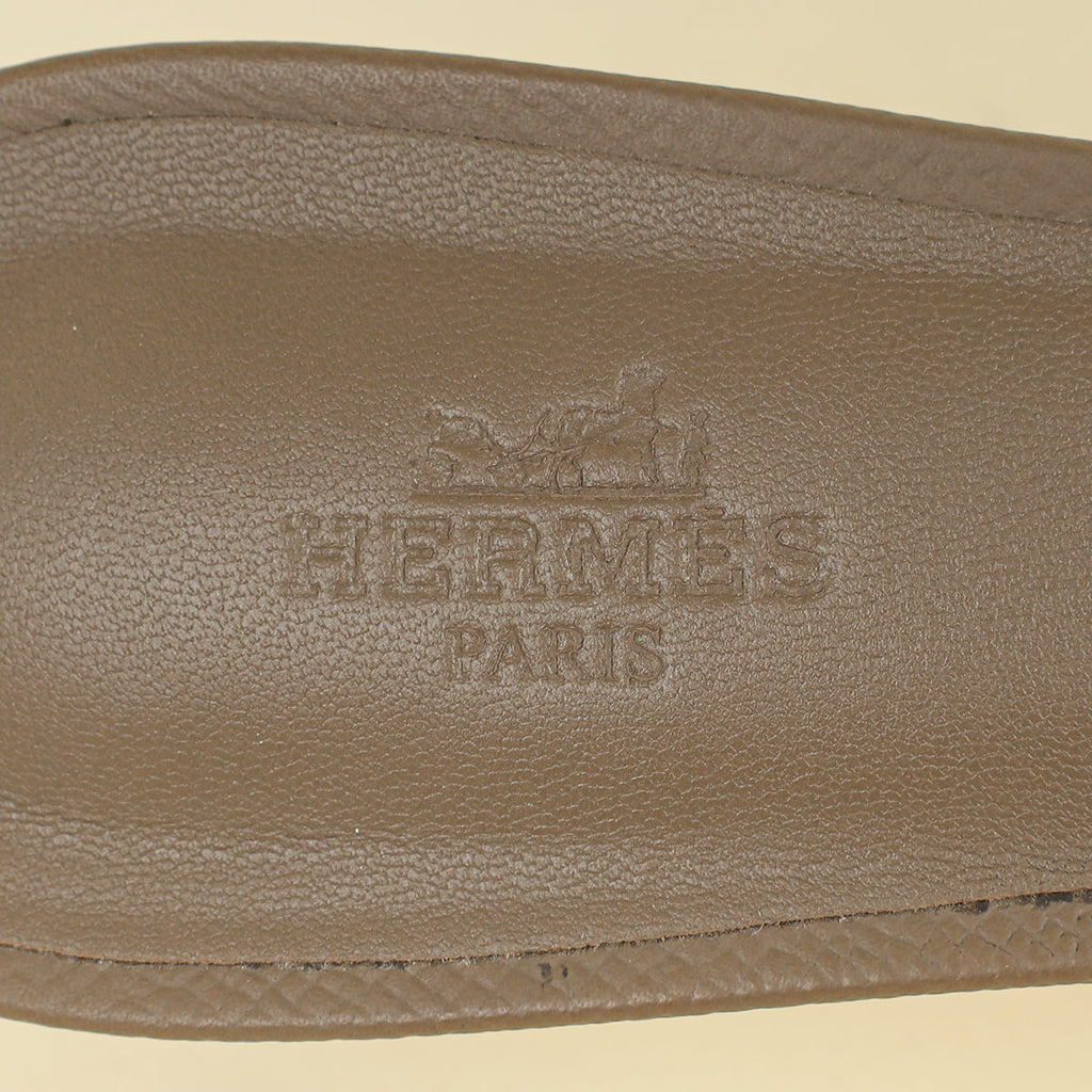 Hermes Etoupe Oasis Sandals 39
