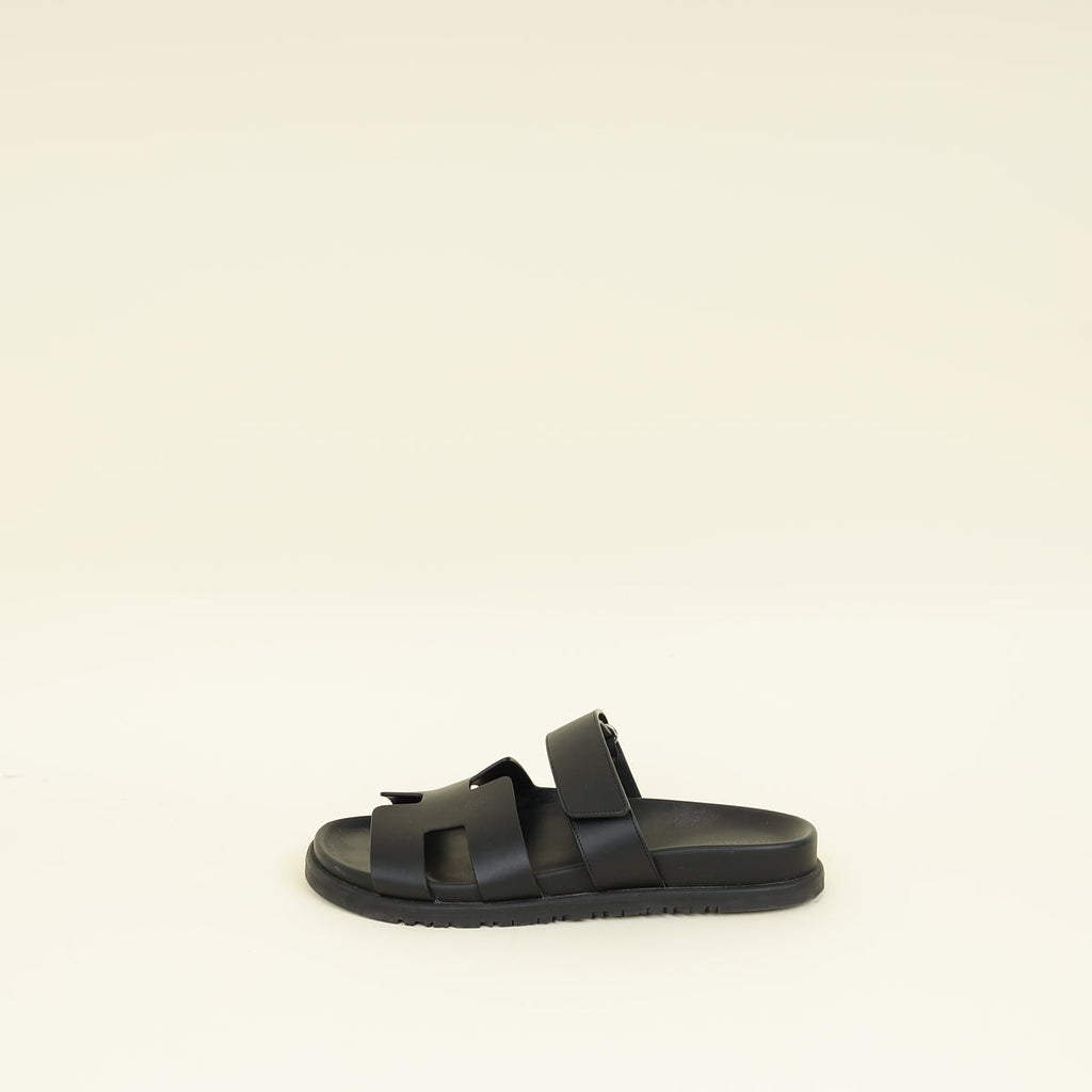 Hermes Noir Chypre Sandal 39