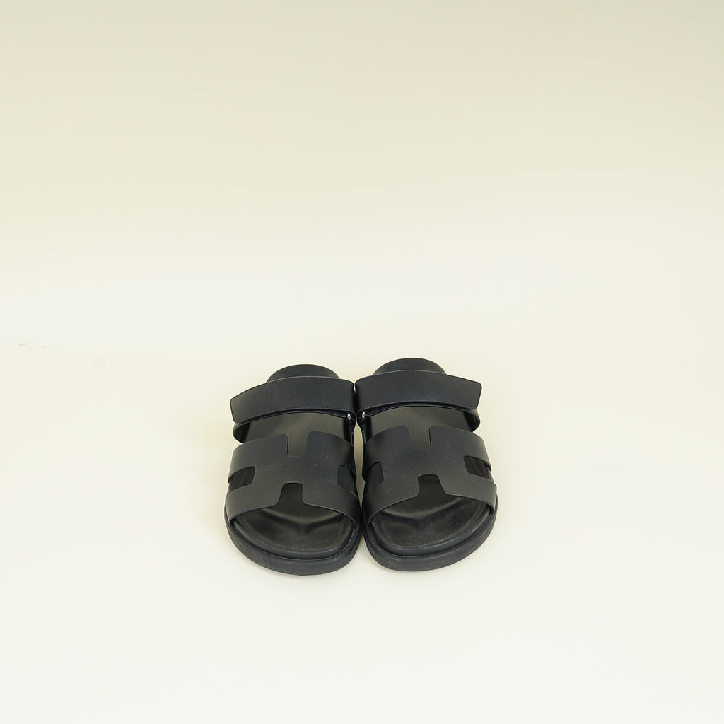 Hermes Noir Chypre Sandal 39