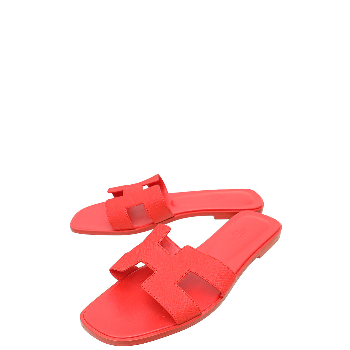Hermes Rouge Grenadine Oran Sandals 39