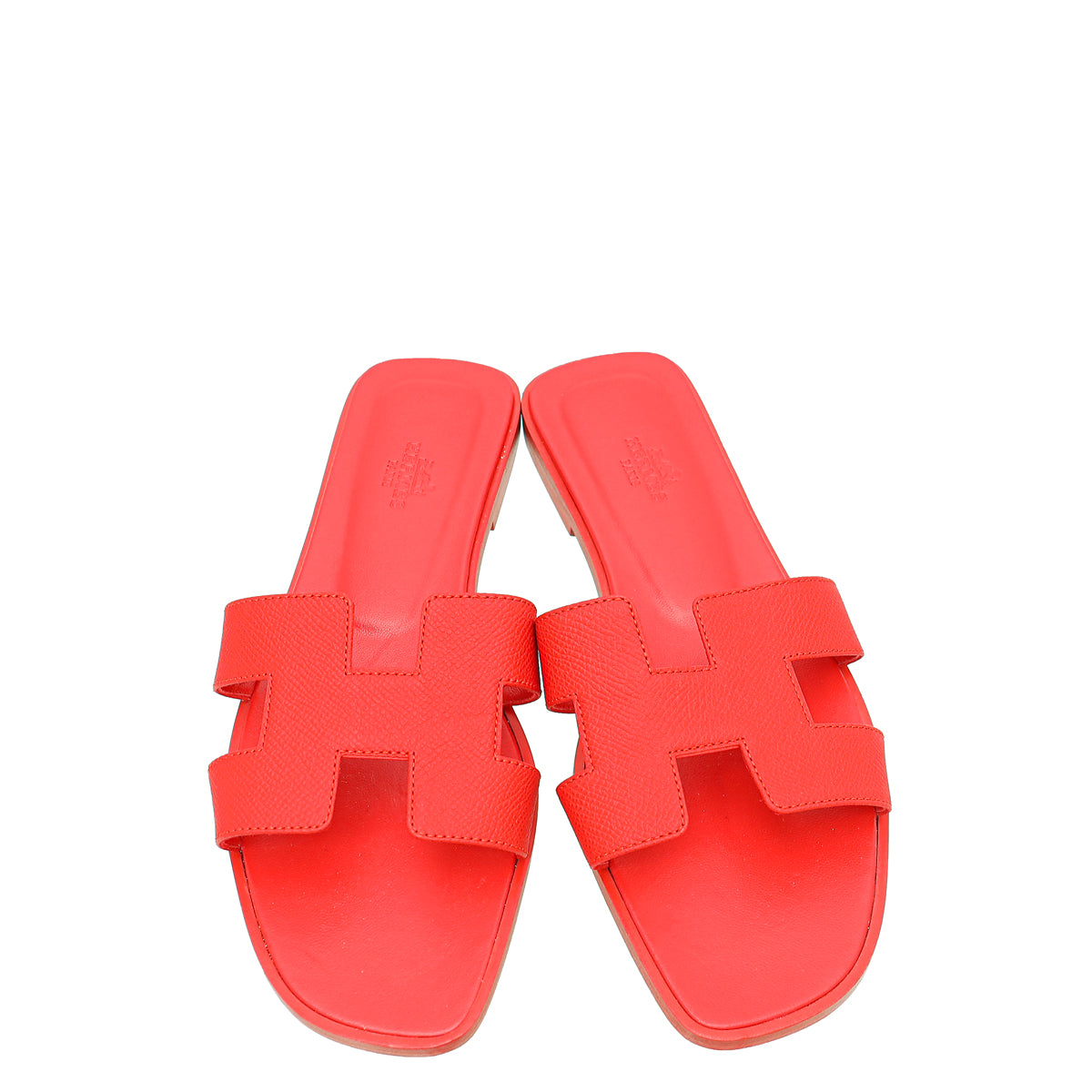 Hermes Rouge Grenadine Oran Sandals 39